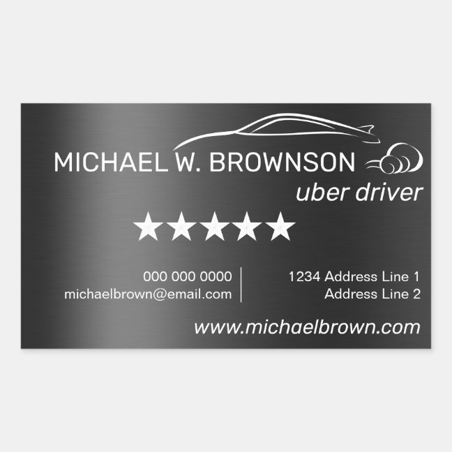 Driver Auto Car Rectangular Sticker