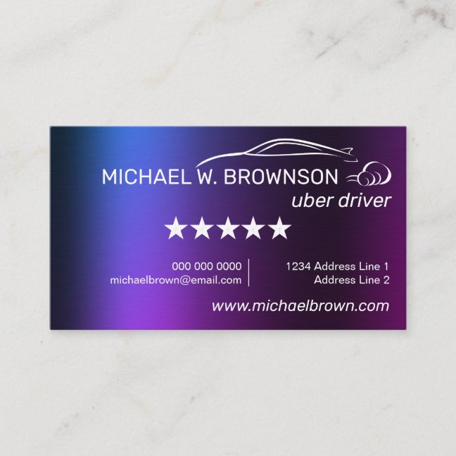 driver Automobile Service Car Business Card