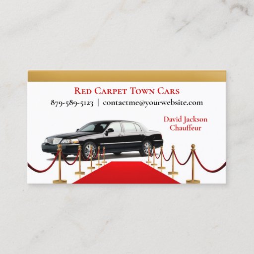 Customizable Black Town Car Business Card