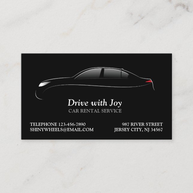 Driver Car Rental Business Card Template (Front)