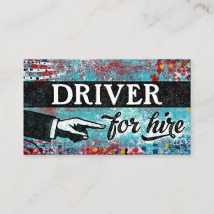 Driver For Hire Business Cards - Blue Red