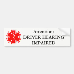 Driver Hearing Impaired Bumper Sticker