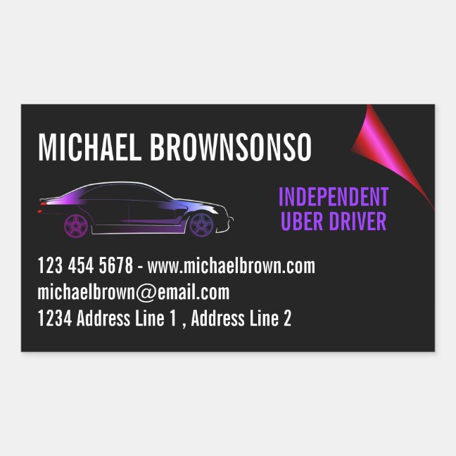 Driver Independent Car Auto Rectangular Sticker