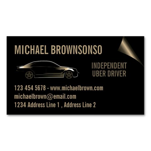 Driver Independent Car seat gold Business Card Magnet