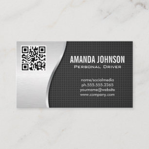 Driver Metallic Background QR Code Business Card