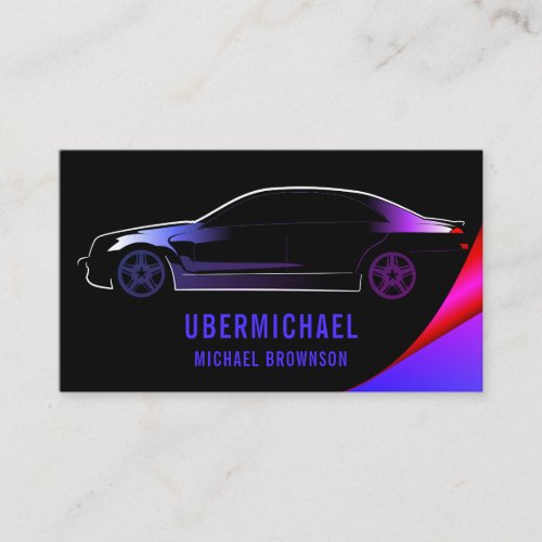 Driver Metallic Car Black lux auto Business Card