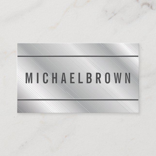Driver Minimalist Bold Modern Silver Business Card (Front)