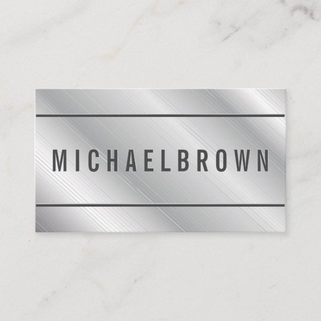 Driver Minimalist Bold Modern Silver Business Card