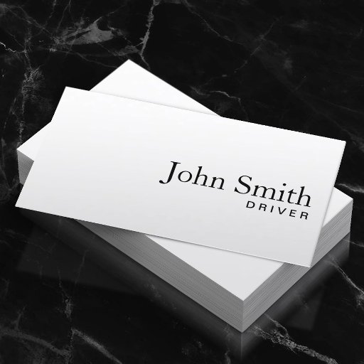 Customizable Driver Minimalist Plain White  Business Card