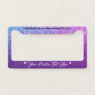 Driver Printed sparkle effect Bling purple lux License Plate Frame