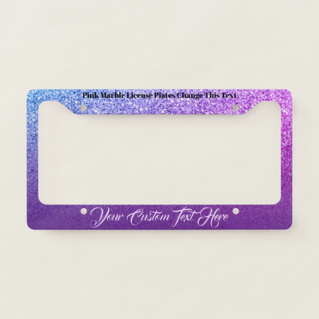 Driver Printed sparkle effect Bling purple lux License Plate Frame (Front)