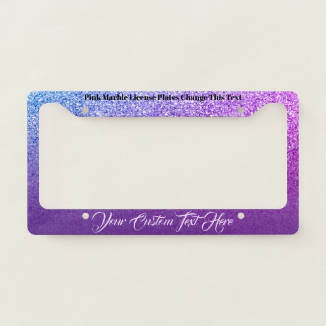 Driver Printed sparkle effect Bling purple lux License Plate Frame