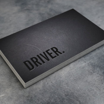 Driver Professional Black Minimalist Business Card by cardfactory at Zazzle