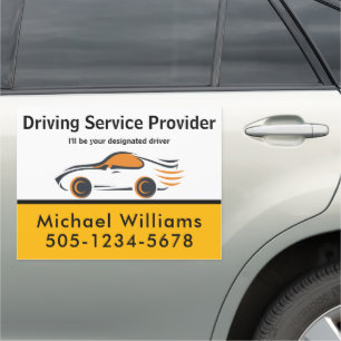 Driver Service Add Your Custom Text Taxi Service Car Magnet