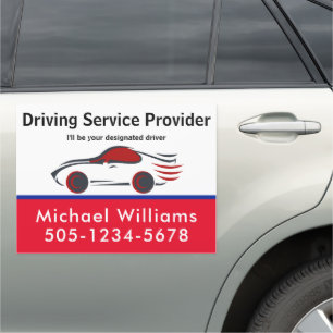 Driver Service Add Your Custom Text Taxi Service Car Magnet