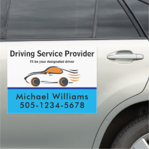 Driver Service Add Your Custom Text Taxi Service Car Magnet