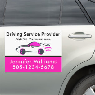 Driver Service Add Your Custom Text Taxi Service Car Magnet
