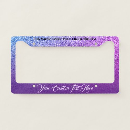 Driver Sparkle Bling purple lux License Plate Frame