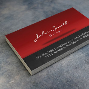 Driver Stylish Red Stage Professional Business Card