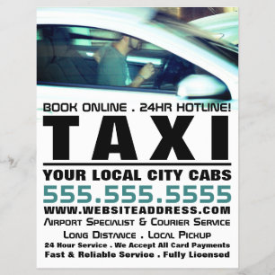 Driver, Taxi Cab Firm with Price List Flyer