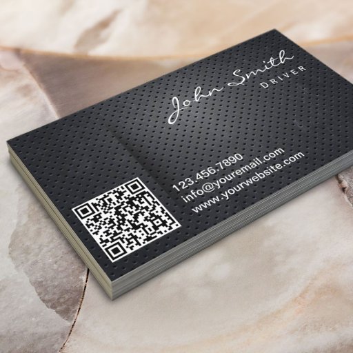 Customizable Black Metal QR Code Driver Business Card