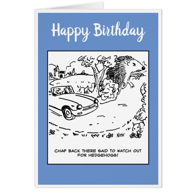 Driver Told To Watch Out For Hedgehogs Joke Cards (Front)