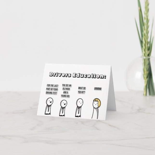Drivers Education Letterpress Thank You Card (Front)