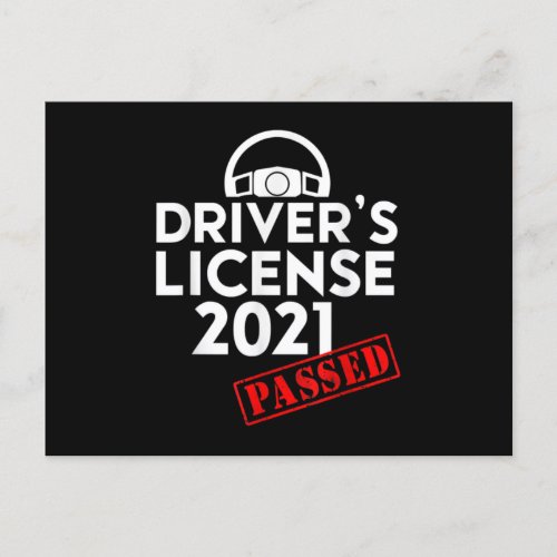 Drivers License 2021 Passed Gifts For First Time Announcement Postcard