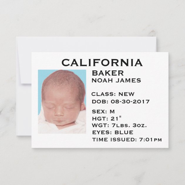 free driver license birth announcement template