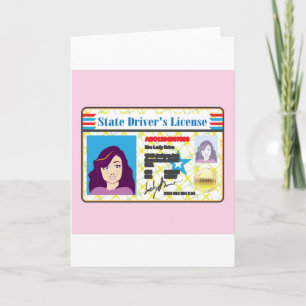 Driver's License Woman photo ID vector Card