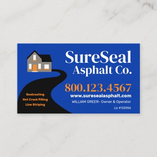 Driveway Sealing _ Asphalt Repair  Maintenance Business Card