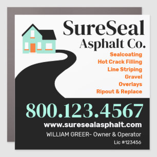 Driveway Sealing - Asphalt Repair & Maintenance Car Magnet