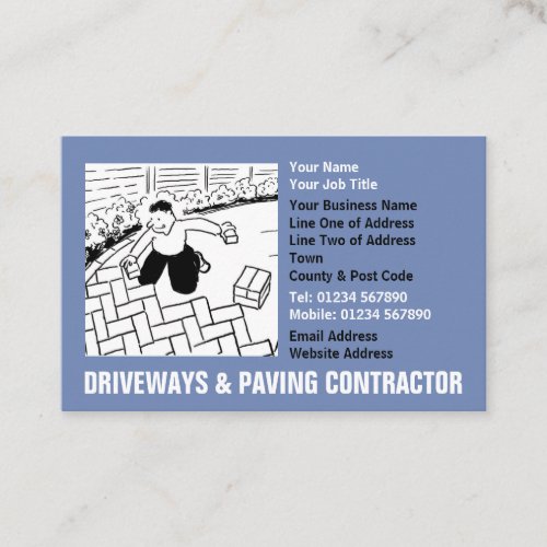 Driveways  Paving Cartoon Business Card