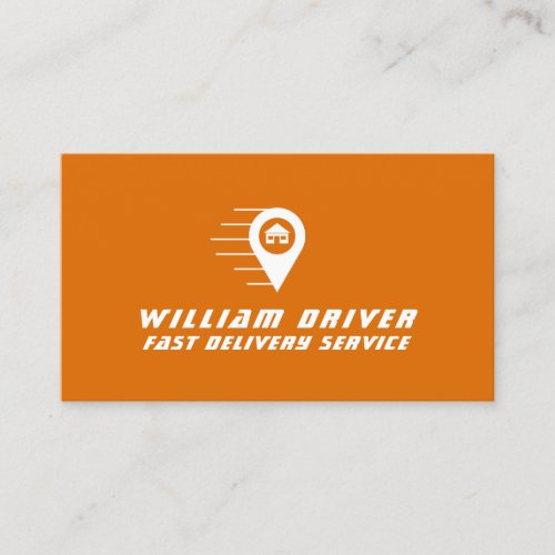 Driving and delivery profession orange business card
