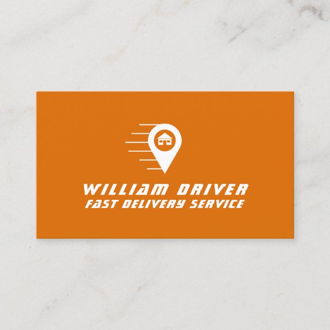 Driving and delivery profession orange business card (Front)