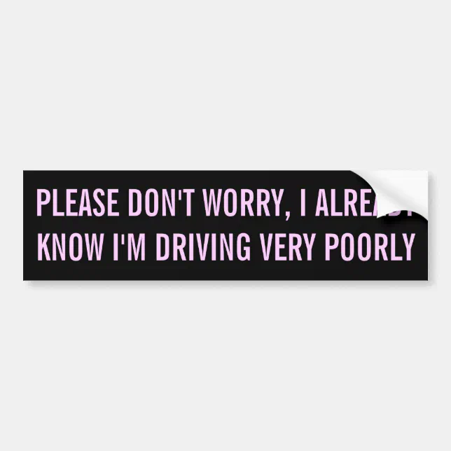 driving bumper sticker Zazzle