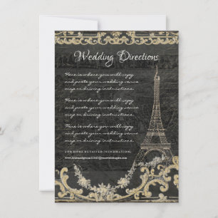 Driving Directions Eiffel Tower Chalk Typography Invitation