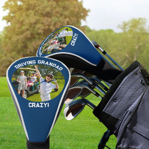 Driving Grandad Crazy Photo Blue White Driver Golf Head Cover