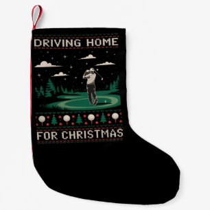 Driving Home For Christmas Golf Funny Ugly Xmas Small Christmas Stocking