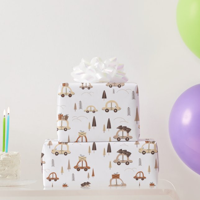 Driving home for christmas pattern wrapping paper (Party Gifts)