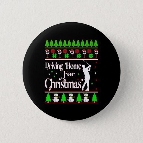 Driving Home For Christmas Ugly Xmas Sweater Golf Button