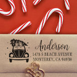 Driving Home ForChristmas Return Address  Rubber Stamp<br><div class="desc">Driving Home ForChristmas Return Address self-inking stamp Whether you're sending out Christmas cards, invitations, or just want to add a festive touch to your outgoing mail, this stamp will make your envelopes stand out. Spread holiday cheer with every piece of mail you send. Order your Santa's Sleigh Return Address Stamp...</div>