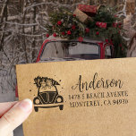 Driving Home ForChristmas Return Address  Self-inking Stamp<br><div class="desc">Driving Home ForChristmas Return Address self-inking stamp Whether you're sending out Christmas cards, invitations, or just want to add a festive touch to your outgoing mail, this stamp will make your envelopes stand out. Spread holiday cheer with every piece of mail you send. Order your Santa's Sleigh Return Address Stamp...</div>