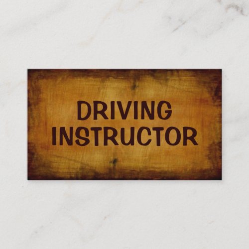 Driving Instructor Antique Business Card
