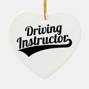 Driving instructor ceramic ornament