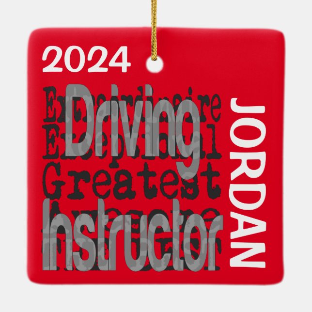 Driving Instructor Extraordinaire CUSTOM Ceramic Ornament (Back)