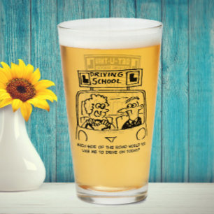 Driving Instructor Gift Driving School Cartoons Glass