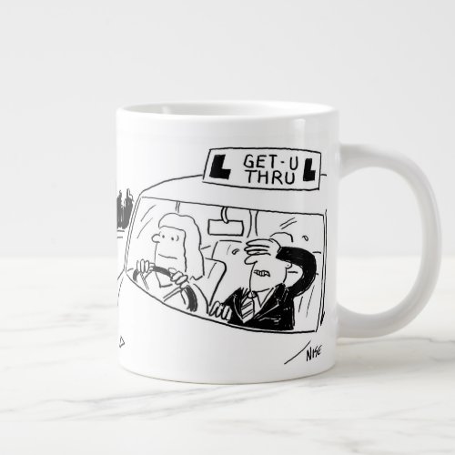 Driving Instructor or Examiner Cartoon Giant Coffee Mug