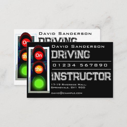 Driving Instructor with Traffic Lights Business Card