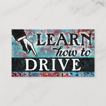Driving Lessons Business Cards - Blue Red by NeatBusinessCards at Zazzle